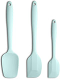 Silicone Spatula 3-piece Set, Ergonomic Handle High Heat-Resistant Spatulas, Non-stick Rubber Spatulas with Stainless Steel Core, Macaron Navy