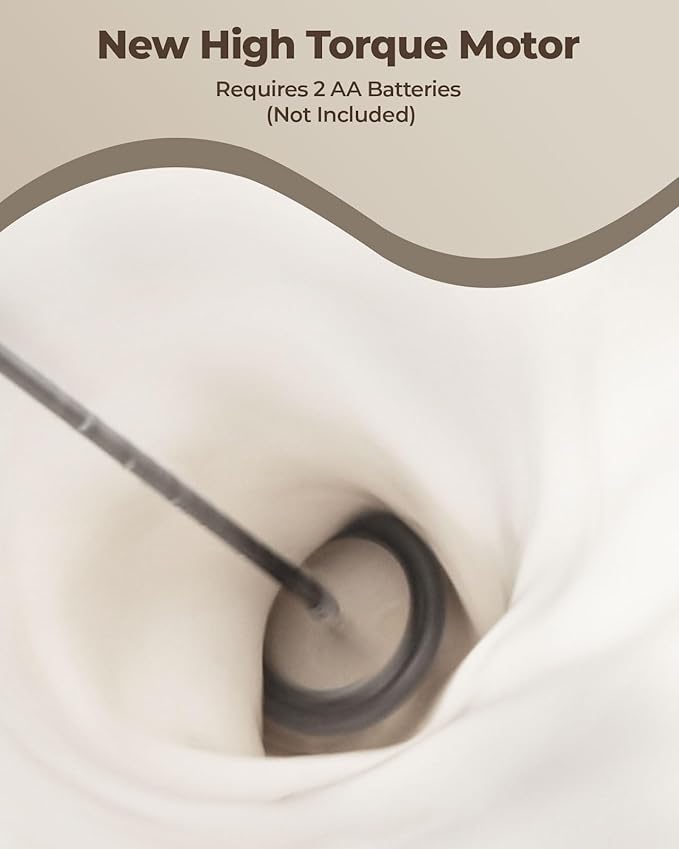 SIMPLETaste Milk Frother Handheld Battery Operated Electric Foam Maker, White Drink Mixer with Stainless Steel Whisk for Cappuccino, Bulletproof Coffee, Latte