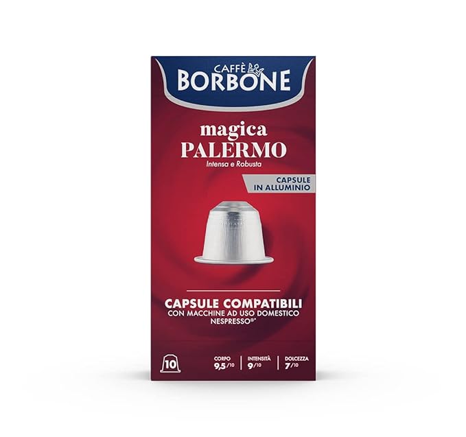 Caffe Borbone Aluminum Coffee Pods Compatible with Nespresso Original Machines, Magica Palermo, Medium Roast, Intense and Full-Bodied, Genuine Italian Coffee - NOT compatible with Vertuo - 100 Count