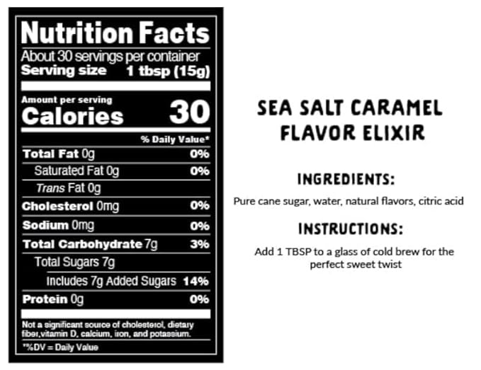 Explorer Caramel Coffee Syrup Flavor, All Natural Gluten Free Flavoring, with Himalayan Sea Salt for Drinks, Lattes, Cocktails & Shakes, 12.7 fl oz