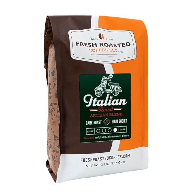 Fresh Roasted Coffee, Italian Roast, 2 lb (32 oz), Dark, Kosher, Whole Bean