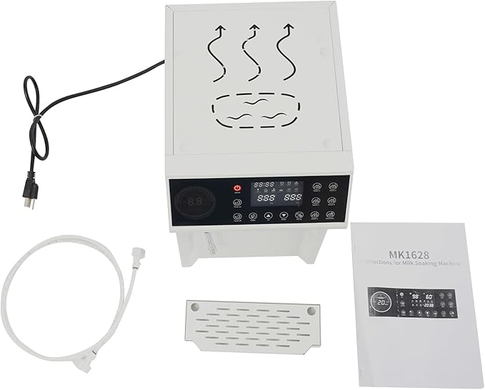 8L/2.11gal Commercial Steam Milk Frother, 3000W 5-Gear Fast Heating Milk Steamer Machine Electric Steam Milk Frothing Machine Espresso Coffee Milk Foam Machine for Bar Cafe
