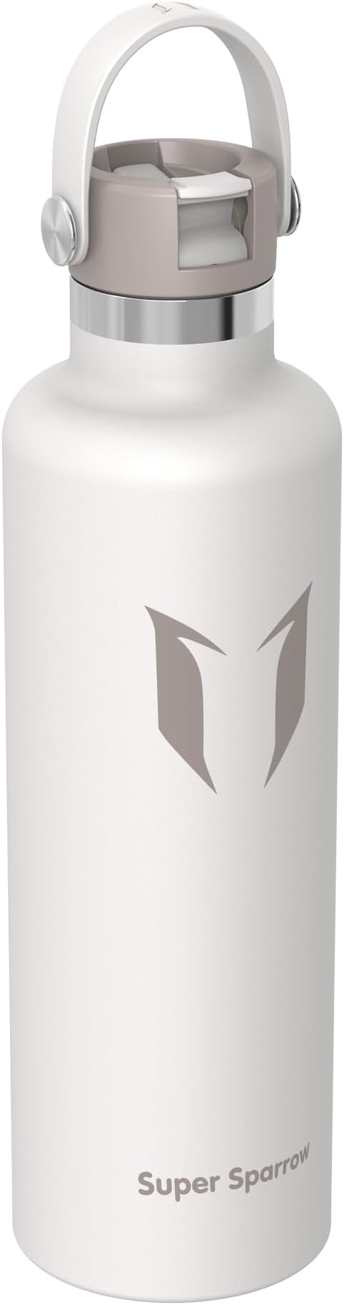 Super Sparrow Insulated Water Bottle - 17 Oz / 25 Oz / 32 Oz - Standard Mouth FlipFlow Flask - BPA Free, Leak Proof Drink Bottle- Ergonomic Straw Water Bottles for Work, Gym, Travel, Sports