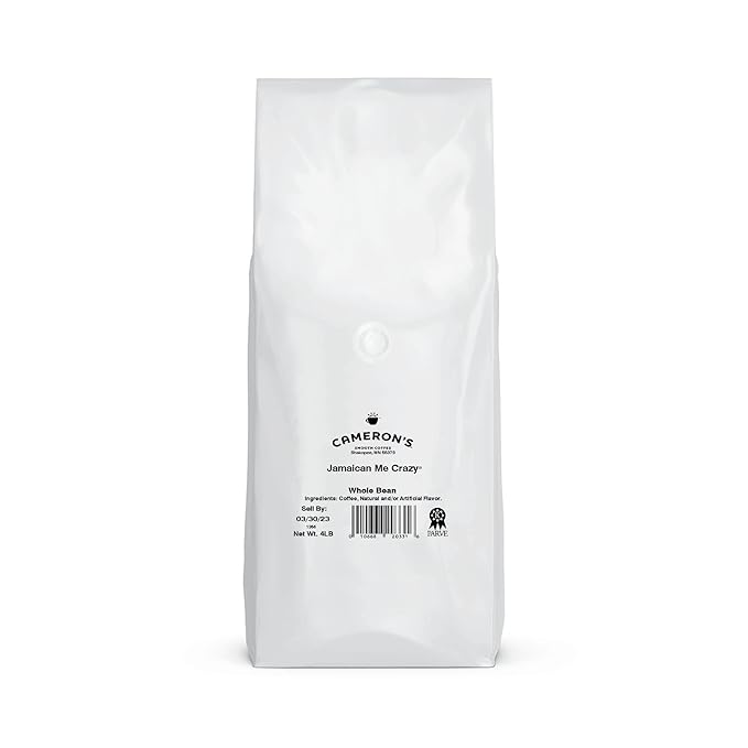 Cameron's Coffee Roasted Whole Bean Coffee, Flavored, Jamaican Me Crazy, 4 Pound