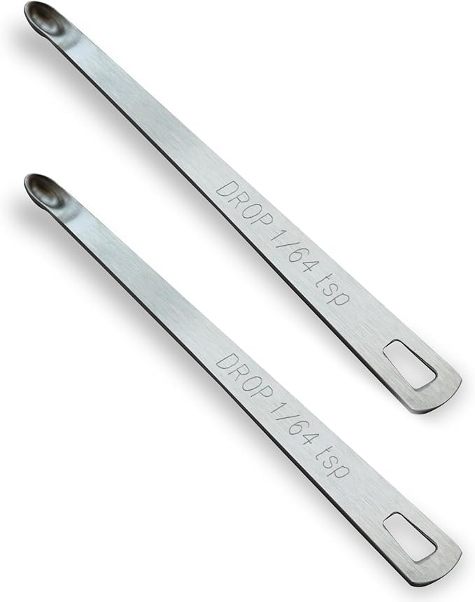 2PCS 1/64 Teaspoon(1/64tsp, 0.08ml, Drop) Single Tiny Measuring Spoon, Small Individual Stainless Steel Measure Spoons Only