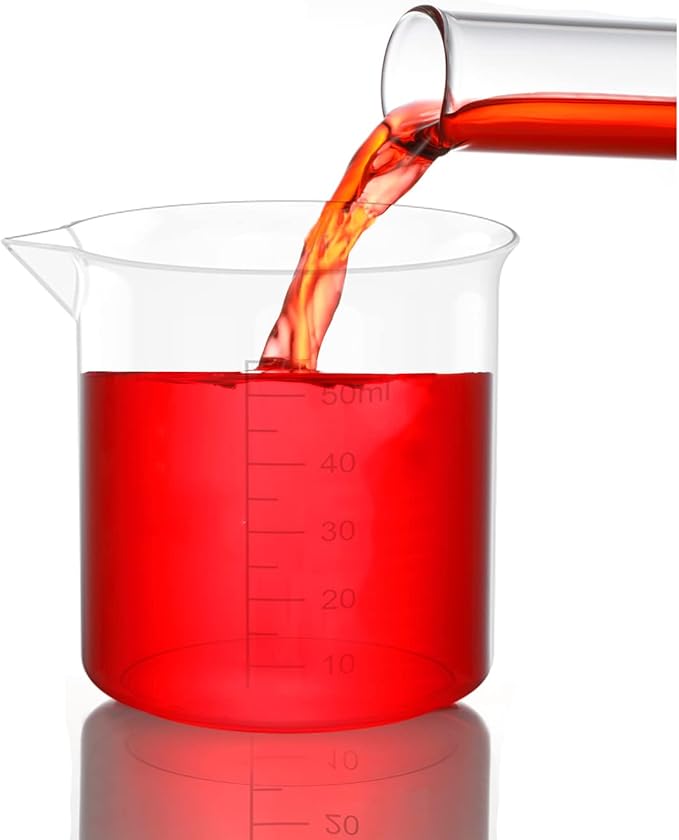 17 Oz Transparent Lab Measuring Cup, 500ml Plastic Beaker Cups, for Science Experiment, Liquid Measuring, 12 Pcs