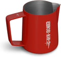 MHW-3BOMBER Milk Frothing Pitcher 16.9oz/500ml Latte Art Pitcher, Espresso Steaming Pitcher with Round Spout, Red P6741R