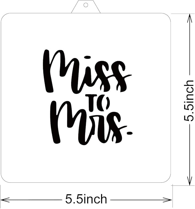 Wedding Cookie Cutter and Stencil Set Bundle Miss to Mrs Bachelorette Wedding Bridal Plaque Cookie Cutter or Stencil (Miss to Mrs)