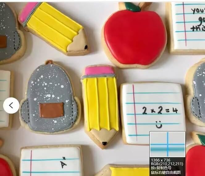 Back to School Cookie Cutter Set-4 Piece-Bag, Book, Apple, Pencil Fondant Biscui Cutters