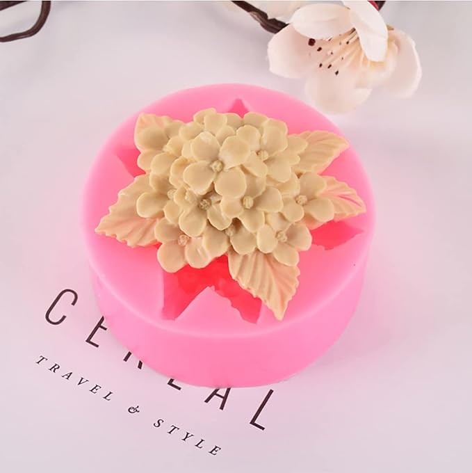 3 Pack Silicone Mold - 3D Flower Shapes: Rose, Peony & Round for Resin Candle & Soap Making