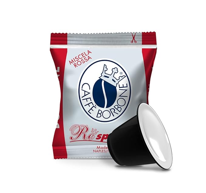 Caffe Borbone Nespresso Compatible Espresso Pods, Red Blend, Freshly Roasted and Packaged in Italy - 50 Individually Wrapped Espresso Pods - NOT Compatible with Vertuo