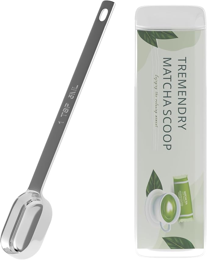 2g (1tsp|5ml) Matcha Scoop, Stainless Steel Slender Measuring Spoon for Matcha Tea Powder