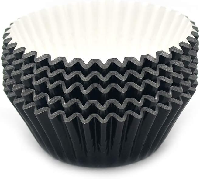 Standard Black Foil Cupcake Liners Muffin Baking Cups for Party and More, 100-Count
