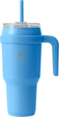 REDUCE Cold1 40 oz Tumbler with Handle - Vacuum Insulated Stainless Steel Water Bottle for Home, Office or Car, Reusable Mug with Straw or Leakproof Flip Lid, Keeps Drinks Cold All Day- Oahu Blue