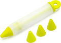 Cake Decorating Pen Dessert Decorating Tool, Silicone Food Syringe Cylinder with 4 Heads Cookie Icing Piping Nozzles Used for Chocolate Jam, Lettering, Drawing, Cream (Green)