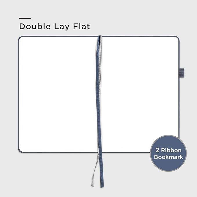 &And Per Se Blank Journal Notebook, 160 Pages, 5.7 x 8 inches College Ruled Thick Paper Notebook Journals for Writing, Hardcover Notebook(1 Pack, dark blue)