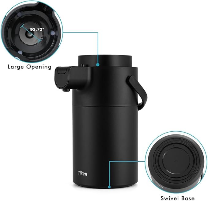 Airpot Coffee Dispenser with Pump - Coffee Carafes for Keeping Hot - Beverage Dispenser - 102oz/3L Thermal Coffee Carafe for Hot Liquids - Stainless Steel Insulated Coffee Thermos Carafe