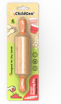 Wooden Play Dough Roller for Kids | Rolling Pin for Playdough & Clay, Safe Natural Art Supplies for Toddlers and Preschool Kids (Orange)