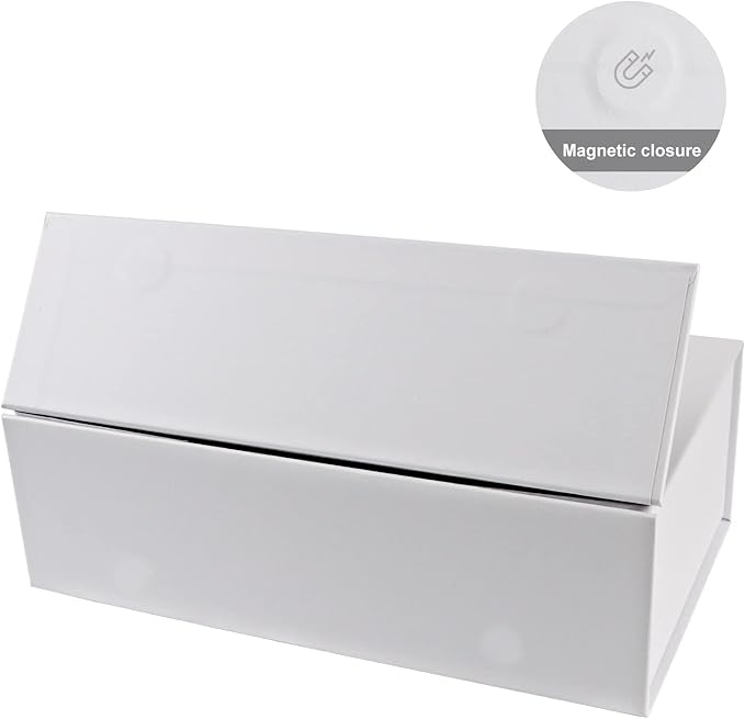 White Gift Box 10" x 6" x 3" with Magnetic Closure Lid Gift Boxe for Presents,Bridesmaid Gifts Boxes,Cute Box,Birthday Box,Luxury for Gift Packaging, Magnetic Gift Boxe for Wrapping Gifts (White)