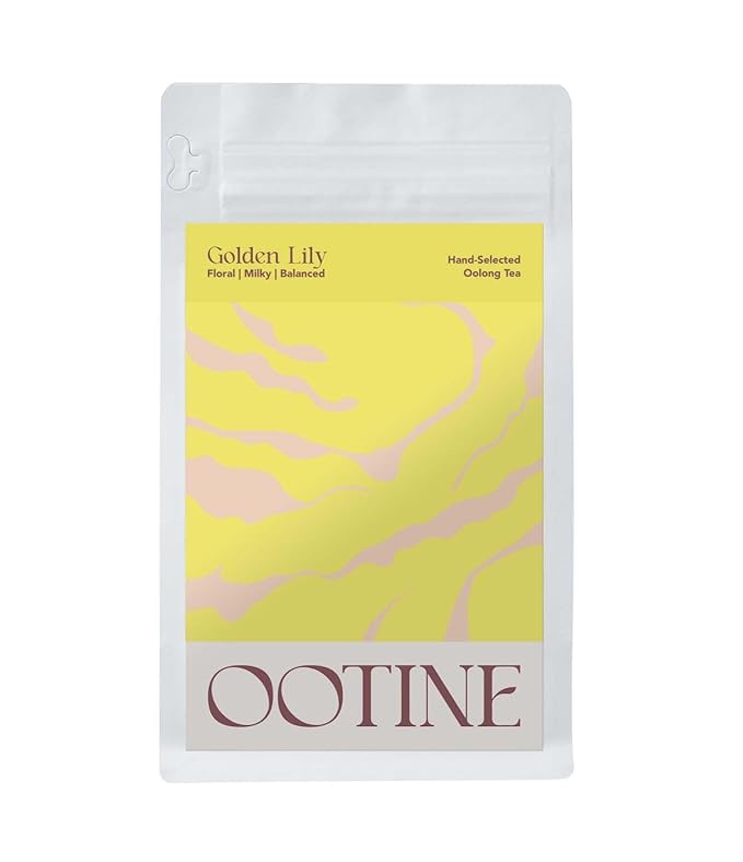 OOTINE, Golden Lily Taiwan Oolong Tea (12 Pyramid Sachets) | Floral and Milky Notes, Lightly Oxidized for A Taste Closer to Green/White Tea | Hand-Picked Quality Whole Leaves in Plant-Based Sachets | Perfect for After-Meal Digestion | Multiple Infusions
