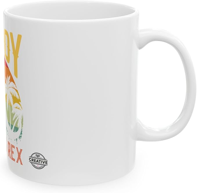 11 OZ Novelty Coffee Mugs - Christmas Gift (Daddy Saurus Rex Theme)