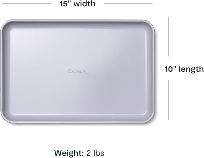 Caraway Non-Stick Ceramic Medium Baking Sheet - Naturally Slick Ceramic Coating - Non-Toxic, PTFE & PFOA Free - Perfect for Baking, Roasting, and More - Medium (15" x 10") - Gray