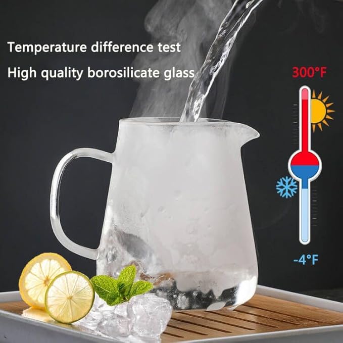 Glass Teapot (25oz/750ml) MJZQCD with Removable Stainless Steel Infuser,Glass Tea Pot transparent Stovetop tea Kettle,Blooming and Loose Leaf Tea Maker,Microwave & Dishwasher Safe