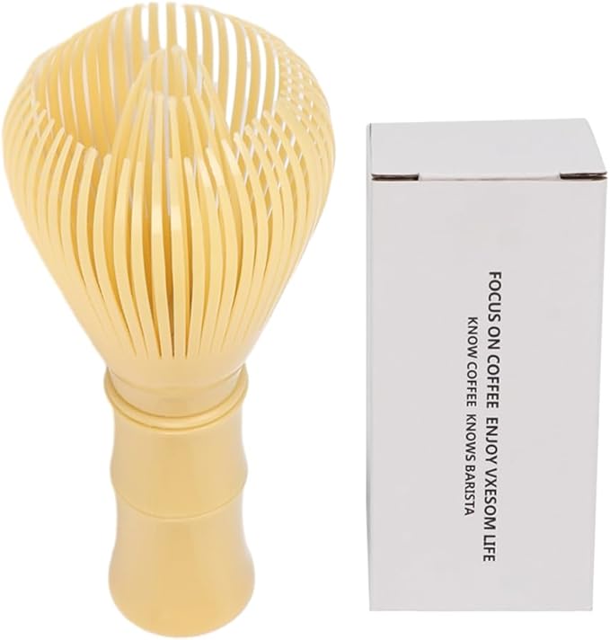 Traditional Matcha Whisk Reusable PP Resin Matcha Whisk Chasen Dishwasher Safe Matcha Stirrer Matcha Green Tea Powder Preparation Prepare Japanese Matcha Tea (Yellow)