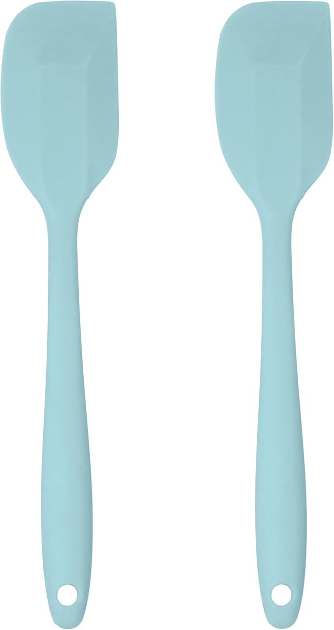 Silicone Spatula Set – 2-Piece Set of Rubber Spatulas for Non-Stick Cookware – Kitchen Tools and Accessories with Comfortable Handles, Heat-Resistant Utensils for Cooking and Baking – Pastel Blue