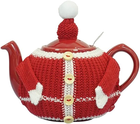 Tea Cozy Suitable for a 600ml,20oz Tea Pot,Teapot Warmer -100% Acrylic Fibers Filling,Two Piece (Christmas)