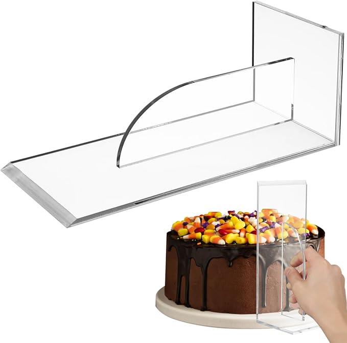 PRETYZOOM Acrylic Cake Smoother Scraper - 8.6 Inch Pastry Scraper Fondant Smoother Baking Accessory Butter Frosting Tools