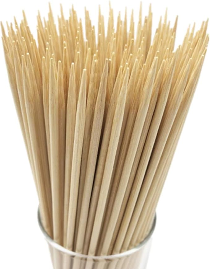 10" Natural Bamboo Skewers for BBQ，Appetiser，Fruit，Cocktail，Kabob，Chocolate Fountain，Grilling，Barbecue，Kitchen，Crafting and Party. Φ=4mm, More Size Choices 6"/8"/12"/14"/16"/17.5"/30"/36"(200 PCS)