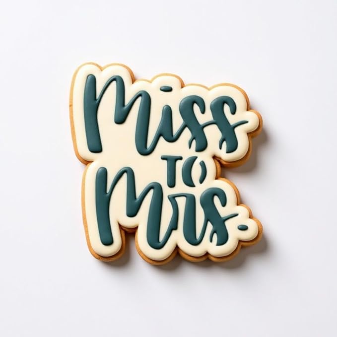 Wedding Cookie Cutter and Stencil Set Bundle Miss to Mrs Bachelorette Wedding Bridal Plaque Cookie Cutter or Stencil (Miss to Mrs)