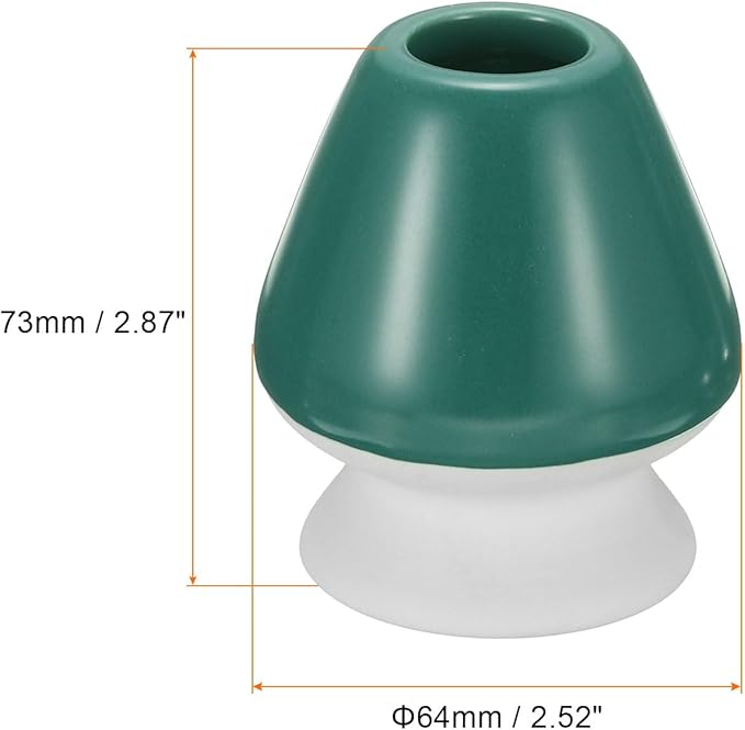 HARFINGTON Ceramic Chasen Stand 73mm Matcha Whisk Holder Teas Set Whisks Stand Traditional Matcha Tea Chasen Holder Tea Set Accessories for Tea Tasting, Dark Green