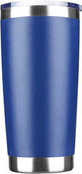 20oz Tumbler Stainless Steel Vacuum Insulated Mug with Lid, Double Wall Travel Mug, Durable Powder Coated Coffee Cup, Suitable for Ice Drinks and Hot Beverage (New Blue 1 pack)