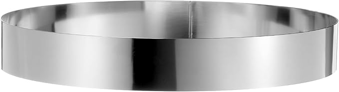 HARFINGTON Round Cake Ring 12 x 2 Inch Seamless Stainless Steel Pastry Mousse Dessert Ring Mirror Coating for Baking Cooking Making Tool