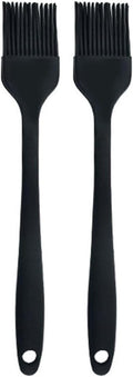 Silicone brush, Oil Brush for BBQ Kitchen Cooking Baking and Grilling (2 PCS,black)