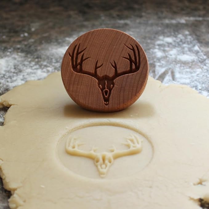 Wood Cookie Stamp, 2.5 Inch (Buck Skull CS-090)