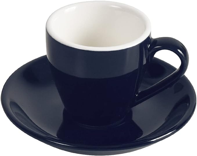 Porcelain Espresso Cup with Saucer, Espresso shot Cup, 80ml/2.7Oz, Deep Blue