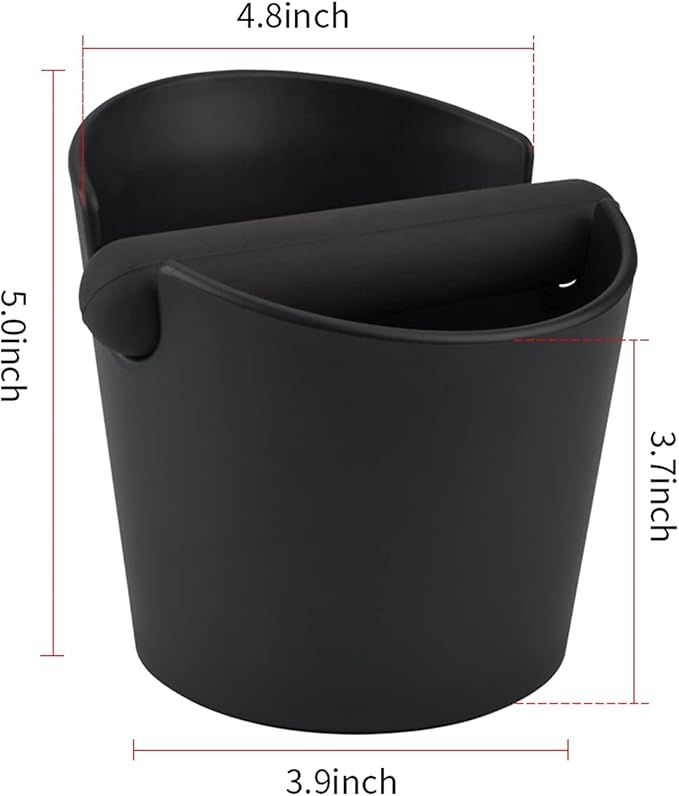HOMEE Coffee Knock Box 4.8 Inch Shock-Absorbent Durable Barista Style Knock Box With Removable Knock Bar and Non-Slip Base Gift (Round)