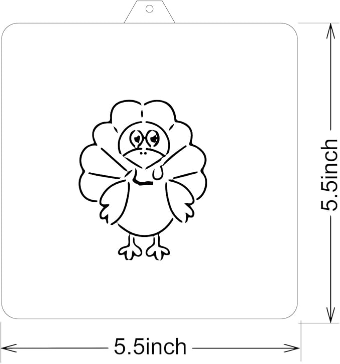 Thanksgiving Turkey Cookie cutter and stencil set Baking stencils and cutters bundle DIY bakery decorating kit Thanksgiving Cookie cutter with stencils Icing stencil and cookie cutter combo(Turkey)