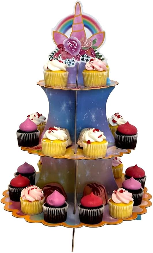 Unicorn Cupcake Stand, 3 Tier Cupcake Stand