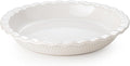Ceramic Pie Dish for Baking, 9 inch Porcelain Pie Pan, Fluted Pie Plate for Apple, Quiche, Pot Pies, Tart, Modern Farmhouse Bakeware, Vanilla White