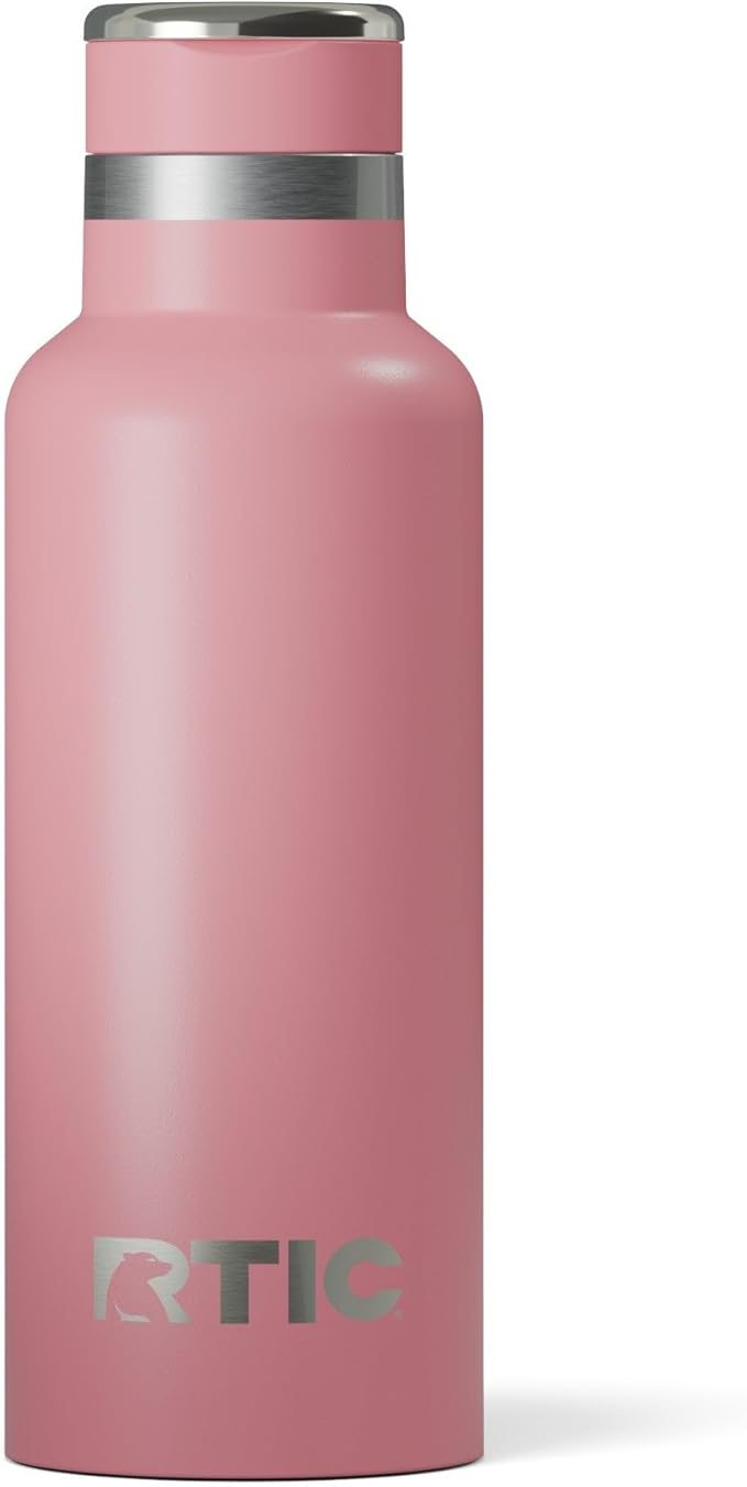 RTIC 16oz Journey Bottle Metal Stainless Steel Vacuum Insulated, BPA Free, Reusable, for Water, Hot and Cold Drinks, Travel, Sports, Camping, Dusty Rose
