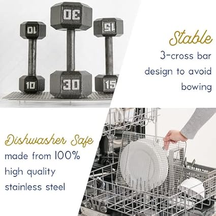 Ultra Cuisine Heavy Duty 100% Stainless Steel Cooling Rack for Cooking and Baking - Baking Rack & Wire Cooling Rack - Fits Quarter and Jelly Roll Sheet Pans - 8.5''x12''' and 10''x14.75''