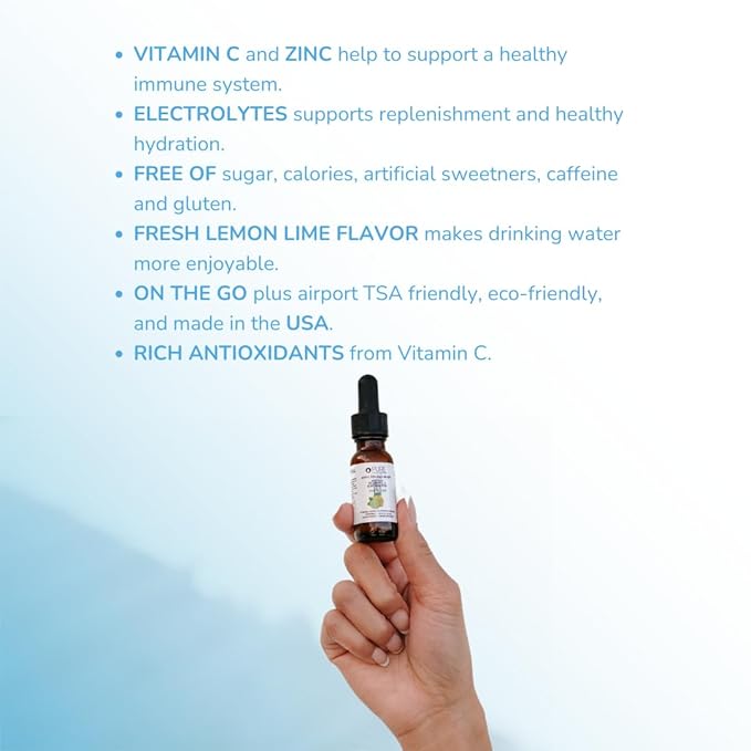 Pure Inventions - Lemon Lime Water Infusion Drops - Antioxidants, Vitamin C & Electrolytes - Health & Wellness Drink - Immunity Support -Sugar Free, Zero Calorie, No Artificial Sweeteners -12 Servings