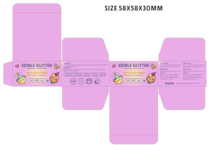 Nomeca Edible Glitter for Drinks Cakes, 8 grams Food Grade Luster Dust Sprinkles Glitter for Cake Decorations, DIY Cocktails, Beverages & Cake Decorating, Dessert Cake Topper (3-Iridescent)