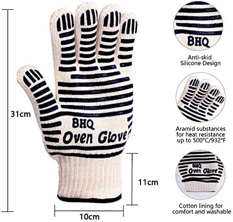 CZSYZCZS Extreme Heat Resistant Oven Gloves - 932F - Cooking Gloves for BBQ, Grilling, Baking,Cutting, Smoker Fireplace