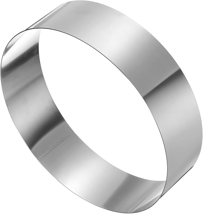 HARFINGTON Round Cake Ring 10 x 2.75 Inch Seamless Stainless Steel Pastry Mousse Dessert Ring Mirror Coating for Baking Cooking Making Tool