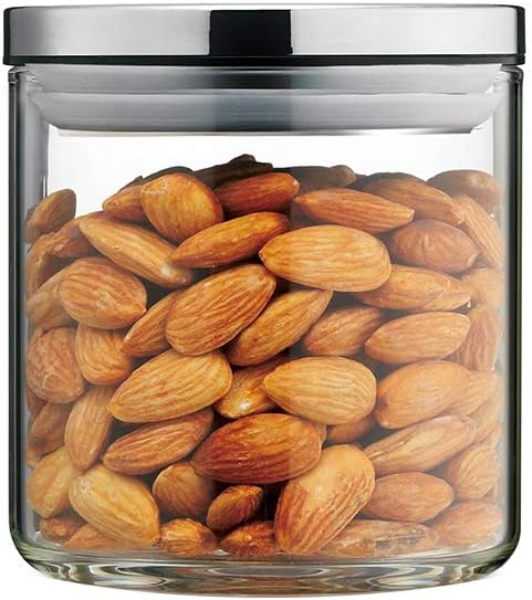 SIXAQUAE Glass Food Storage Containers Jar Stainless Steel Lids 600ml Airtight Canister Organization Sets Stackable…